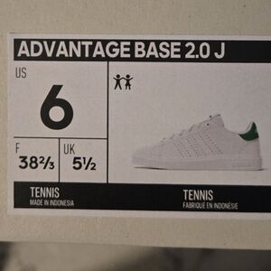 Adidas White Green Advantage Sneakers (Excellent Used Condition)